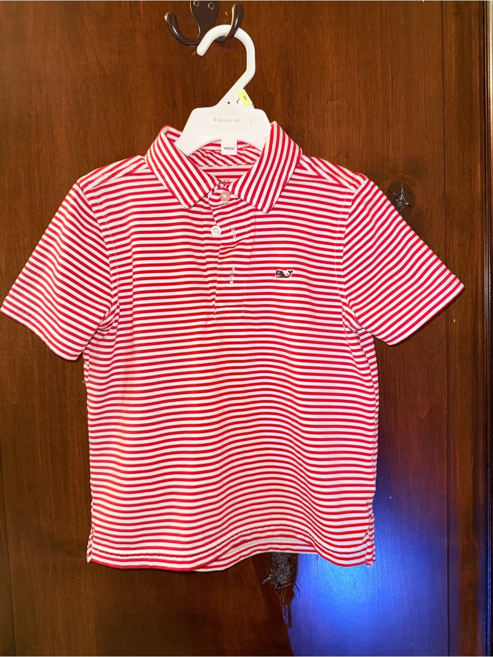 Vineyard Vines - Striped Red & White Polo Shirt - 4T